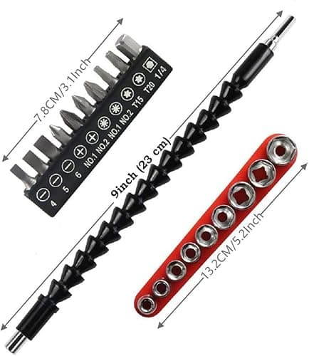 Inditrust Screwdriver flexible shaft bit set extension size-1/4inch Screwdriver Bit Set of (21pcs) 3