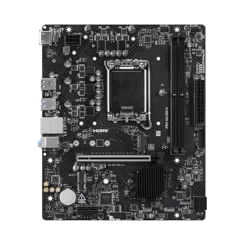MSI PRO H610M-S Motherboard, Micro-ATX - Supports Intel Core 14th, 13th and 12th Gen Processors, LGA 1700 - DDR5 Memory Boost up to 5600MT/s (MAX), PCIe 4.0 x16 Slot, M.2 Gen3 Slot 2