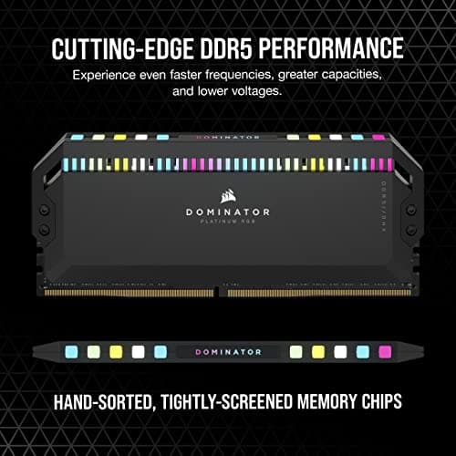 Corsair Dominator Platinum RGB DDR5 32GB (2x16GB) DDR5 7200 MHz C34 Intel Optimised Desktop Memory (Onboard Voltage Regulation, Patented Corsair DHX Cooling, 12 Ultra-Bright CAPELLIX RGB LEDs) Black 3
