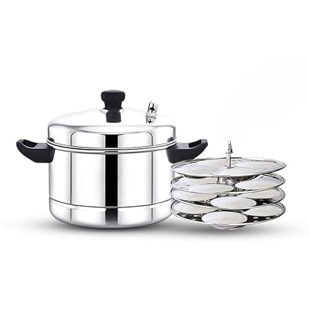 Stainless Steel Non-Stick Idli Plates | 4 Plate Idli Stand with Holes for Pressure Cooker, Idly Pot, Kadai & Idli Cooker | Durable & Easy Release