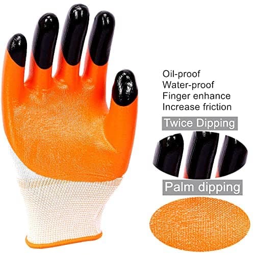 SSWW Tiger Print Latex Palm Coated Safety Hand Gloves Pack Of 5 Pair, Multi 4