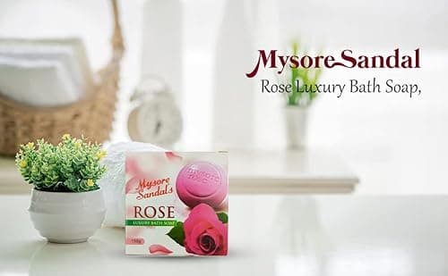 Mysore Sandal's rose luxury bath soap, Pack of 6