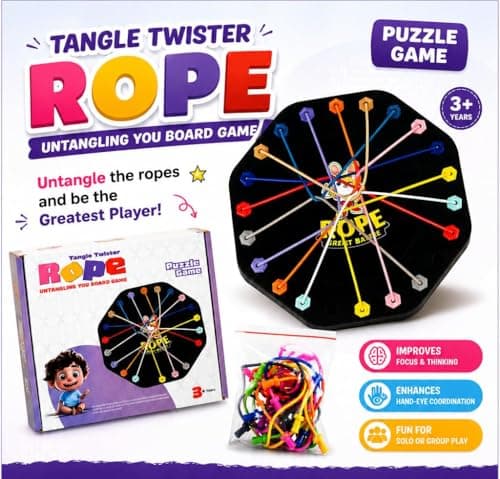 Mivyaa World Untangling Rope Puzzle Game for Kids & Adults, Untangling Rope Game, Rope Logic Puzzle Game, Brain Teaser Game 2