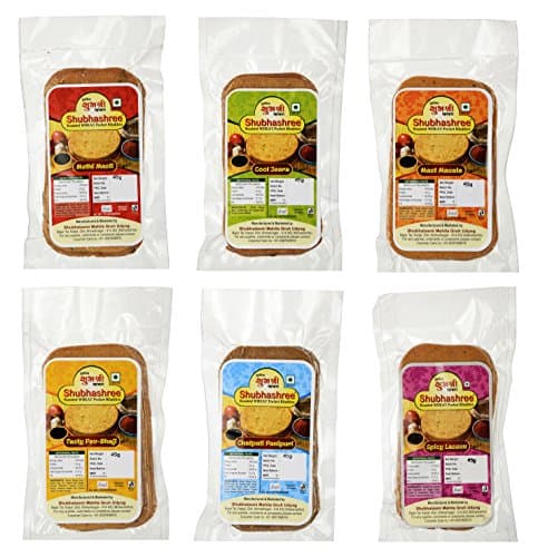 Shubhashree Pocket Khakhra Assorted Combo, 6 Packs x 40g each