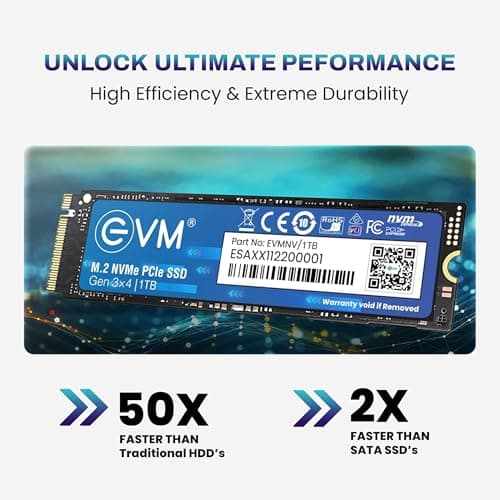 EVM 1TB M.2 NVMe SSD 2280 | PCIe Gen3x4 Internal SSD | 3500MB/s Read | 2800MB/s Write | 3D NAND Flash | Ultra Fast Storage | High Performance | for Laptop & Desktop | 5 Year Warranty(EVMNV/1TB) 5