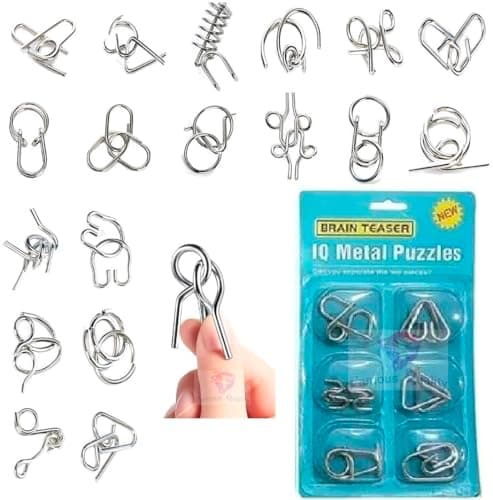 Famous Quality Mind Challenging Game - Brain Teasers Metal Wire Puzzle - Assorted Metal Puzzle for Gifts, Party Favors, Prizes, Disentanglement Puzzle Unlock Interlock Toys- Easter Theme