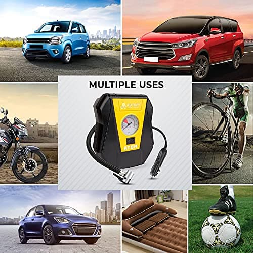 Autofy Atom 1 Year Warranty Car Tyre Inflator 100PSi Rapid Mini Portable Air Compressor Pump (4 Meters Long Wire – 12V DC) 4
