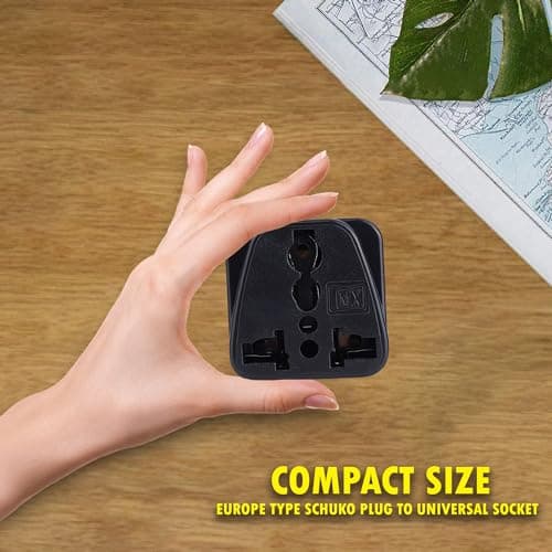 MX Conversion Plug with Universal Socket with Surge Protector Black (3462) 5