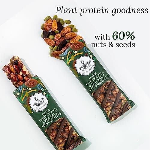 Wingreens Harvest Nuts & Seeds Energy Bars - Dark Chocolate & Sea Salt - 180 g (Pack of 6 x 30g), Almonds, cashews, pumpkin seeds & Dry Fruit, Healthy Protein Snack Bars, All Natural, Plant Based 3