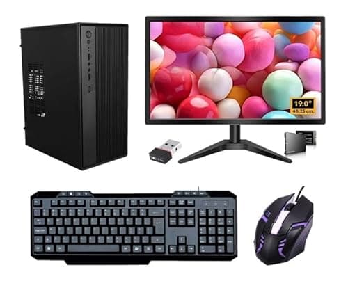AdaOne AIO-ZX19 Desktop Computer Set with Core i3 2120, 8GB RAM, 128GB SSD, 500GB HDD, 19" Monitor, Keyboard & RGB Mouse, WiFi, Windows 10 (8-128-500GB)