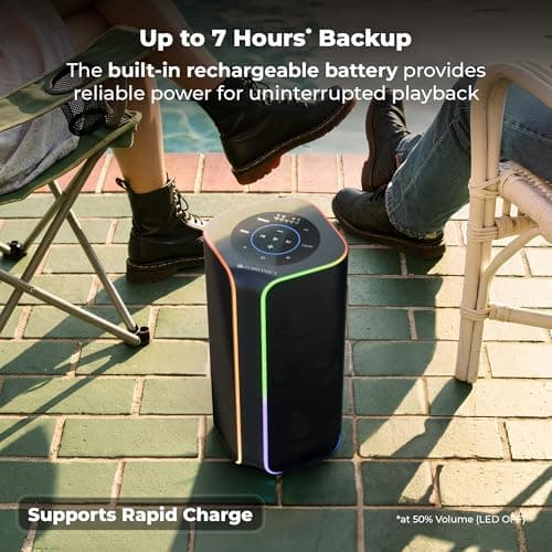 Zebronics 2026 Launch 120W Portable Party Speaker, Dual 13.33cm Drivers, Upto 7hrs Playback, Wireless Mic, TWS Function, 9 RGB Modes, BTv5.3, USB & AUX, Rapid Charge, Carry Handle (Party FYRE 700) 3