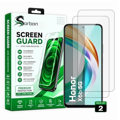 ARBAN Screen Guard Compatible with Honor X6c 4G (6.61) | (2 Front Screen Protector BOX-GR03) (NANO Tempered Glass) | 9H Hardness | Edge to Edge | Full Coverage | Case Friendly