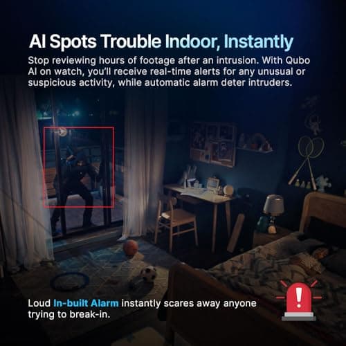 Qubo Smart 360° 4MP [Ultra 2K] Wi-Fi Security Camera [2026 Edition] by Hero Group | Indoor CCTV Cam for Home | AI Person Detection | Auto-Alarm | App Control 5