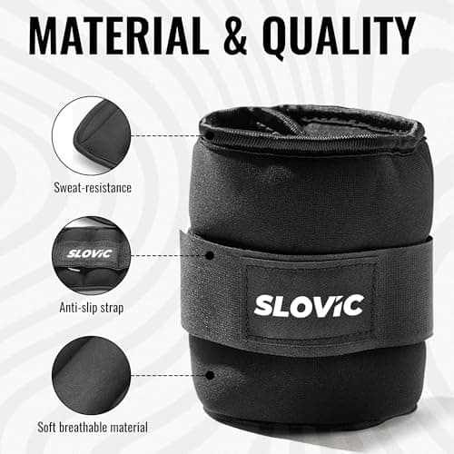 Slovic Ankle Weights 2 KG [2 x 1 KG] for Legs | Adjustable Leg Weights | Extra Weight for Leg Exercise for Men & Women | Strength Training Weight for Walking, Running, Gym, Physical Therapy 3
