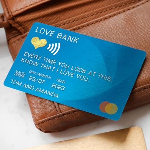 Fairus Personalised Love Bank Wallet Card for Him, Her, Birthday, Anniversary, First Date 2