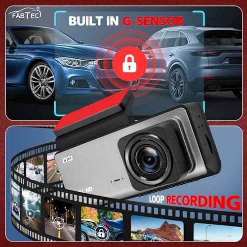 FABTEC A7 3 Channel HD WiFi Car Dash Cam 1296p Front + 1080p Rear + 1080p Inside Cabin Loop Recording Dash Camera Support Upto 32GB Memory Card & WiFi Mobile Link (Grey) 3