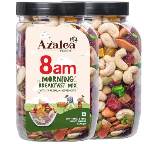 Azalea Fresh Premium Dry Fruits Mix 1kg | Healthy Trail Mix with Almonds, Cashews, Cranberries, Raisins & Seeds | Superfood Nut Mix for Daily Energy & Snacking (1 kg)