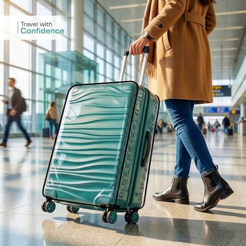 MUTMAIN Trolley Bag Cover Small Size 20 Inch (55 cm) | Transparent Suitcase Cover Water & Dust Proof Anti-Scratch Luggage Bag Protector | Clear Travel Trolley, Suitcase & Luggage Bag Cover 2