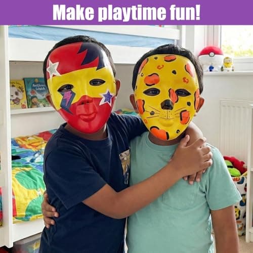 Asian Hobby Crafts Party Mask Painting Kit with White mask & Paints, Perfect DIY Art Activity for Kids & Adults, Birthdays, School Projects, Return Gifts, Party Favors & Creative mask Decorating Fun. 5