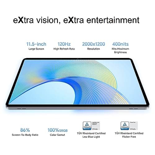HONOR Pad X9 with Free Flip-Cover 11.5-inch (29.21 cm) 2K Display, Snapdragon 685, 7GB (4GB+3GB RAM Turbo), 128GB Storage, 6 Speakers, Up-to 13 Hours Battery, Android 13, WiFi Tablet, Metal Body, Gray 2
