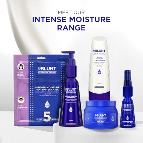 Bblunt Intense Moisture Shampoo with Jojoba and Vitamin E for Dry & Frizzy Hair | Moisturizes & Hydrates | Adds Shine | For Men & Women | 300 ml 5