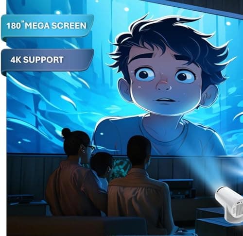 Steepify Portable Mini Projector | 720p Resolution Support with 4K Decoding | WiFi 5G & Bluetooth 5.0 | Smart Cinema Projector with Remote | Compatible with TV Stick, Android & iOS 5