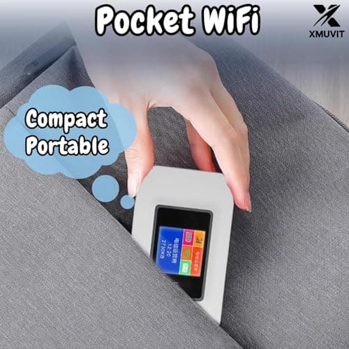 XMUVIT 4G WiFi Dongle Portable Hotspot | SIM Wi Fi Router All SIM Support | 300 Mbps Speed | 3000mAh Battery | Connect 10 Devices | Pocket Wi Fi for Laptop Travel 3