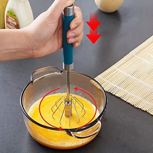 Wolpin Stainless Steel Hand Whisk | Manual Hand Mixer & Egg Beater for Kitchen Baking, Whipping Cream, and Mixing Ingredients 2