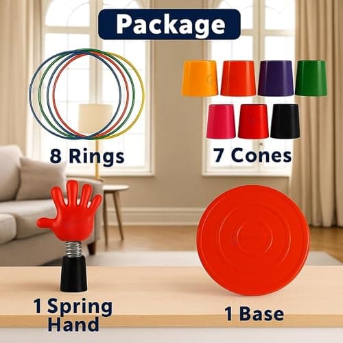 GRAPHENE 2 in 1 Stacking Ring Toss Game Toy for Kids Indoor Outdoor Target Throw Colour Recognition Brain Development Educational Toys For 1-5 Years Girls Boy Fun Learning Activity Toy Set Gift for 3+ 3