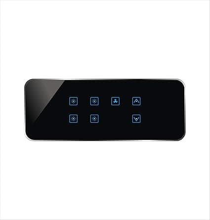 Carolight Remote Controlled Touch Switch Board of 8-Module Size for 4 Lights and 1 Fan of Black Color