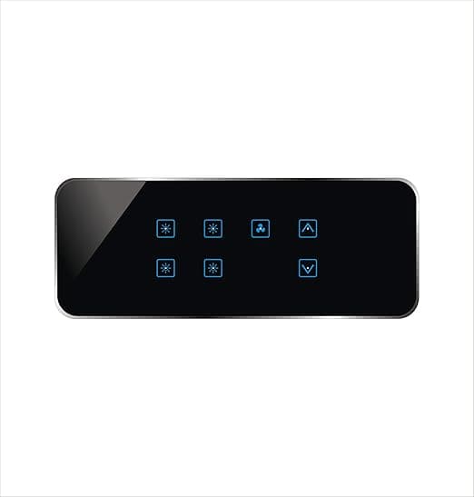 Carolight Remote Controlled Touch Switch Board of 8-Module Size for 4 Lights and 1 Fan of Black Color