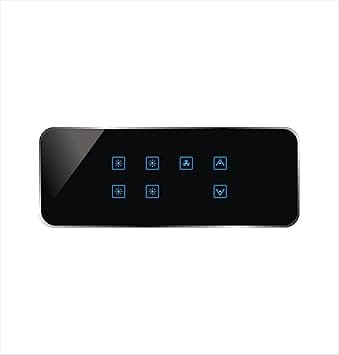 Carolight Remote Controlled Touch Switch Board of 8-Module Size for 4 Lights and 1 Fan of Black Color