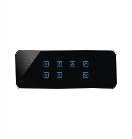 Carolight Remote Controlled Touch Switch Board of 8-Module Size for 4 Lights and 1 Fan of Black Color