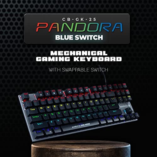 Cosmic Byte CB-GK-25 Pandora TKL Mechanical Keyboard Upgraded with Swappable Outemu Blue Switches and Rainbow LED (Black/Grey) 2