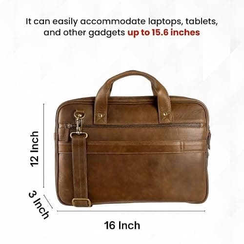 H HAANS - The Leather Store Smartpack Messenger Work Bag | Genuine Leather | Stylish & Durable | Everyday Use 3