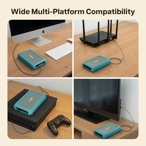 GEONIX PowerShell AL7 4TB External Hard Drive | 3.5 Inch Portable HDD | USB 3.1 | Up to 5Gbps with UASP | Shockproof | Windows, macOS, Linux & Android | 3 Year Warranty (Martini Gray) 4