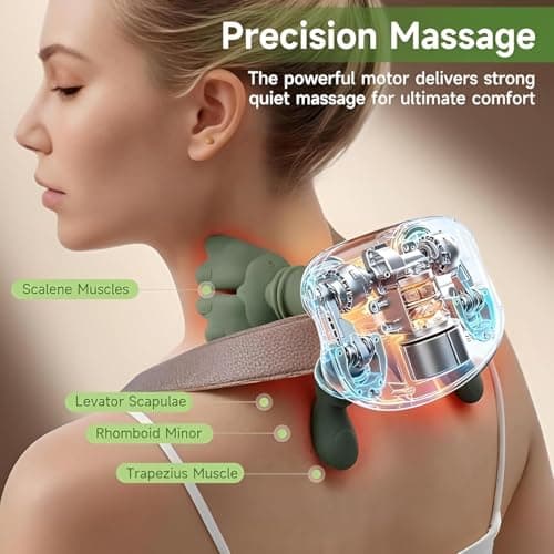 Concepta Neck Massager for Cervical Pain | Wireless Shiatsu Back & Neck Massager | Wireless Heated Neck Massagers & Shoulder Massager | Portable Body Massager Machine for Pain Relief 3