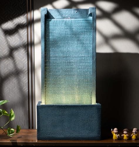 EXPLEASIA Medium Size Slate River Water Fall Fountain for Home Water Fountain for Garden Water Fountain for Home vastu (Blue) (80H X38L X22B) cm