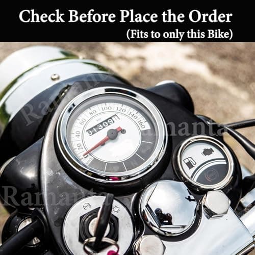 Ramanta Plastic Monsoon Kit for Classic Dashboard Screen Protector Speedometer Cover/Cap and Petrol Tank Cover Compatible with Classic 350/500 CC, BS-4 (Set of 3, Black and White) 2