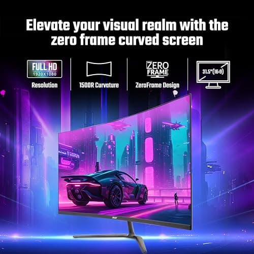 Acer Nitro ED320Q W0 31.5 Inch Curved FHD Gaming Monitor | 240Hz Refresh | 1ms VRB | 1500R VA Panel | FreeSync Premium | HDR10 | 99% sRGB | 2X HDMI 2.1 + DP 1.4 | Stereo Speakers | VisionCare I Black 3