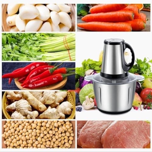 Dealsure Electric Chopper for Kitchen | 2 LTR Vegetable & Meat Chopper with Stainless Steel Body, Bowl & Motor | Mixer Grinder 4