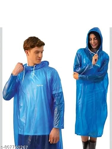 Waterproof Hooded Raincoat Poncho, Free Size, Lightweight, Travel Friendly, Multicolour 5
