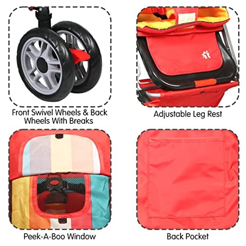 1st Step Yoyo Baby Stroller with 5 Point Safety Harness and Reversible Handlebar Stroller for Baby|360° Swivel Wheel|Large Storage Basket|Kids|Infants|New Born of 0 to 3 Years|Capacity 15kg (Rainbow) 4