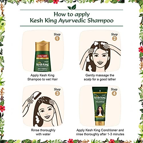 Kesh King Ayurvedic Anti Hairfall Shampoo| Reduces hairfall | 21 Natural Ingredients |No Paraben & No Silicon | With the goodness of Aloe Vera, Bhringraja and Amla for Silky, Shiney - 600 ml 4