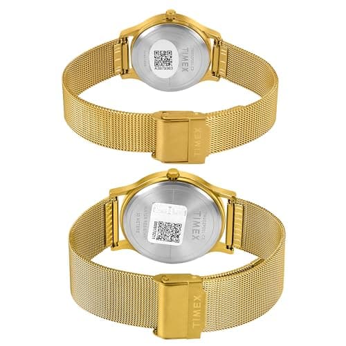 TIMEX Unisex Burgundy Round Analog Pair Watch- TW00ZP001 4