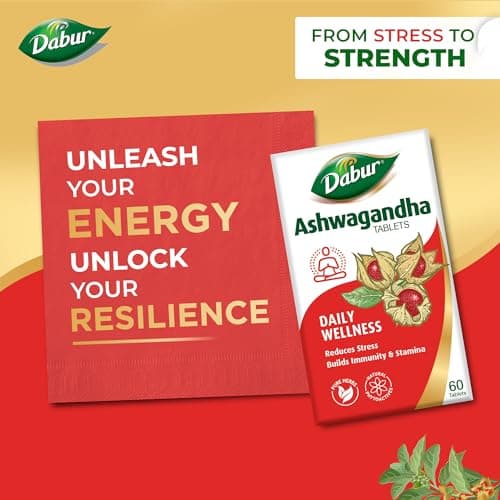 Dabur Ashwagandha Tablets - 60 tabs | General Wellness Tablets | Stress Relief | Rich in Antioxidants | Immunity Booster | Rich in Antioxidants | Rejuvenates Body 3