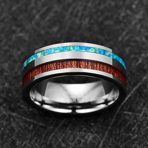 MIAMI Silver Rings for Men Combo Boys Boyfriend gents friends girls mens Platinum ring for men Blue Ring for Boys Stainless Steel finger Rings Stylish Fashion thumb band set M440_20 3