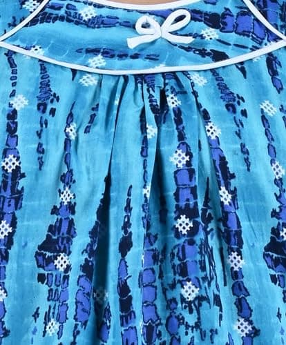 Bejod's Collection Women's Nighty Women Cotton Maxi Nightdress – Printed Floral Full-Length Nightgown, Plus Size Loose Fit Sleepwear Summer Nightwear for Women XL-3XL (Blue, XXL) 4