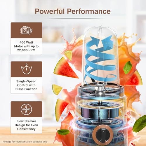 V-Guard Citius Nutri Blender (New Launch) | Bullet Mixer Grinder Juicer | 2 Leakproof Jars & Lids | 2 Years Product & Motor Coverage by V-Guard | 400 W Copper Motor | Up to 22,000 RPM 4
