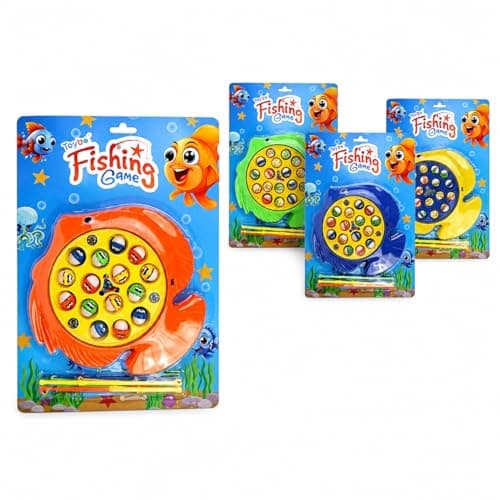 Negi Fishing Game Toy for Kids, 72 Piece Set, Rotating Musical Fish Catch Game with Magnetic Rods, Educational Fun Toy for Boys Girls Ages 3+